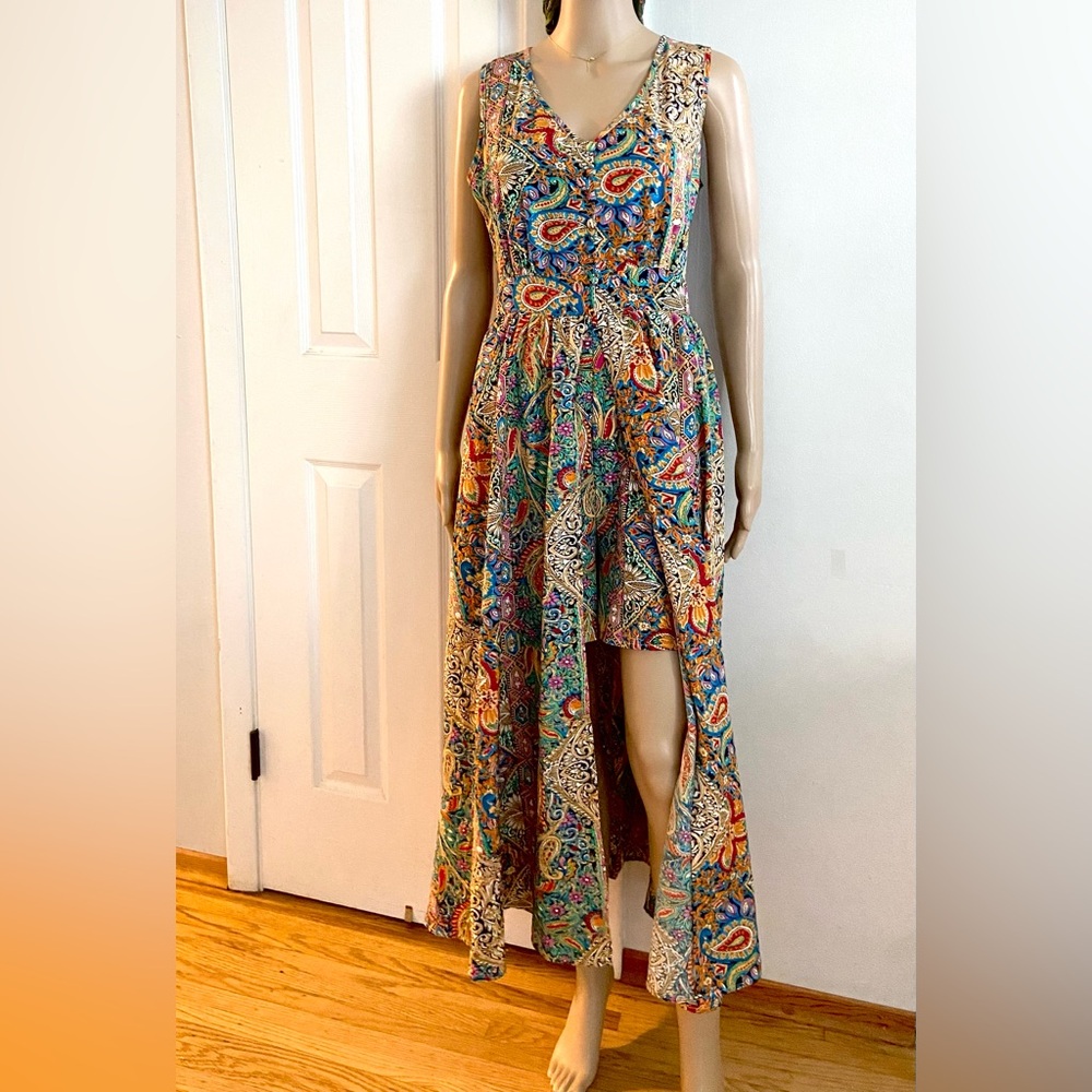 SHEIN Women’s M Paisley Romper Maxi Dress